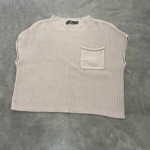 Women's Cream Sweater with Pocket